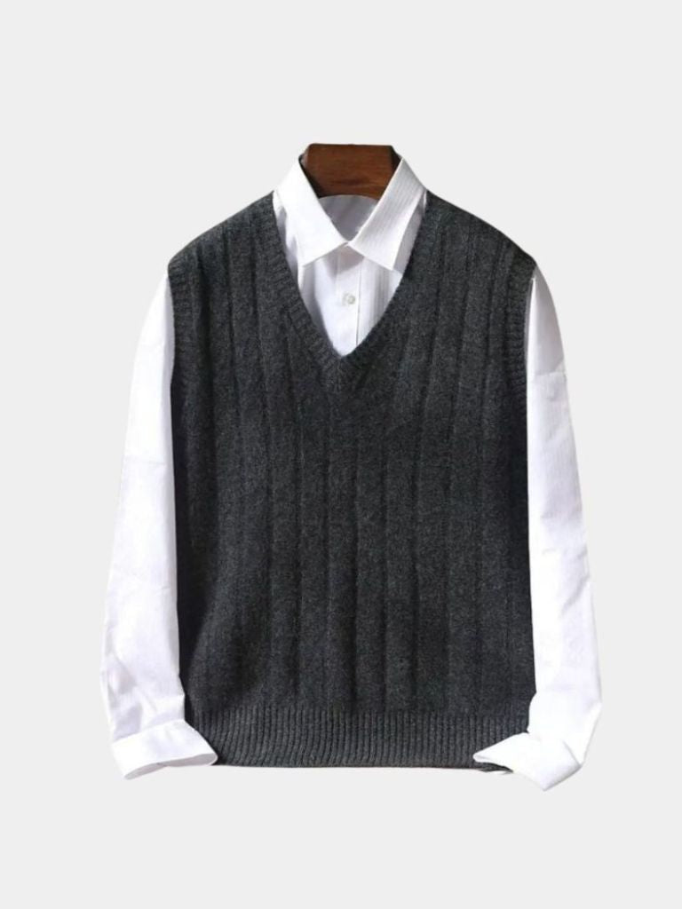 100% Merino Wool Pullover Sweater Vest - Verocci Essentials