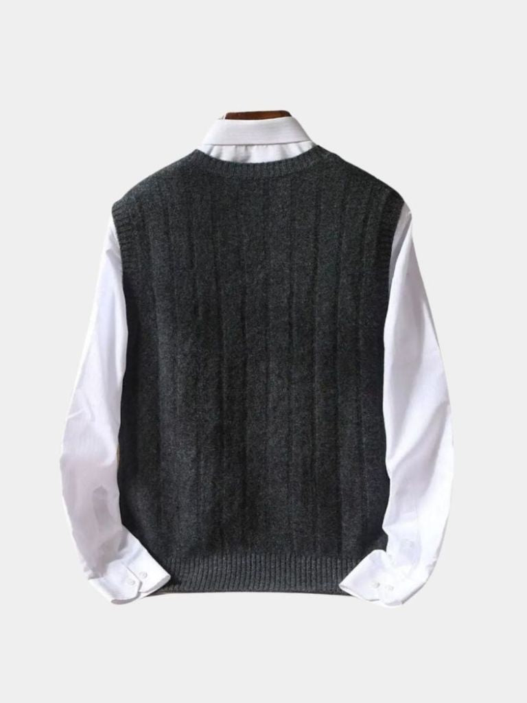 100% Merino Wool Pullover Sweater Vest - Verocci Essentials