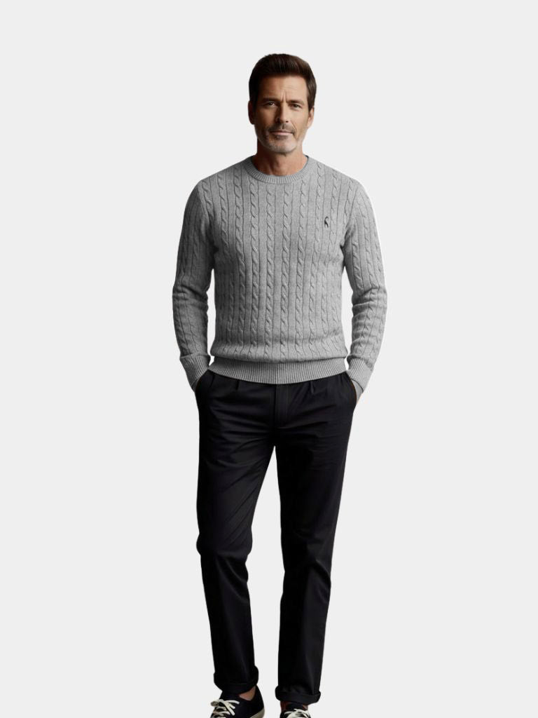 Cotton Crew Neck Pullover Sweater - Verocci Essentials