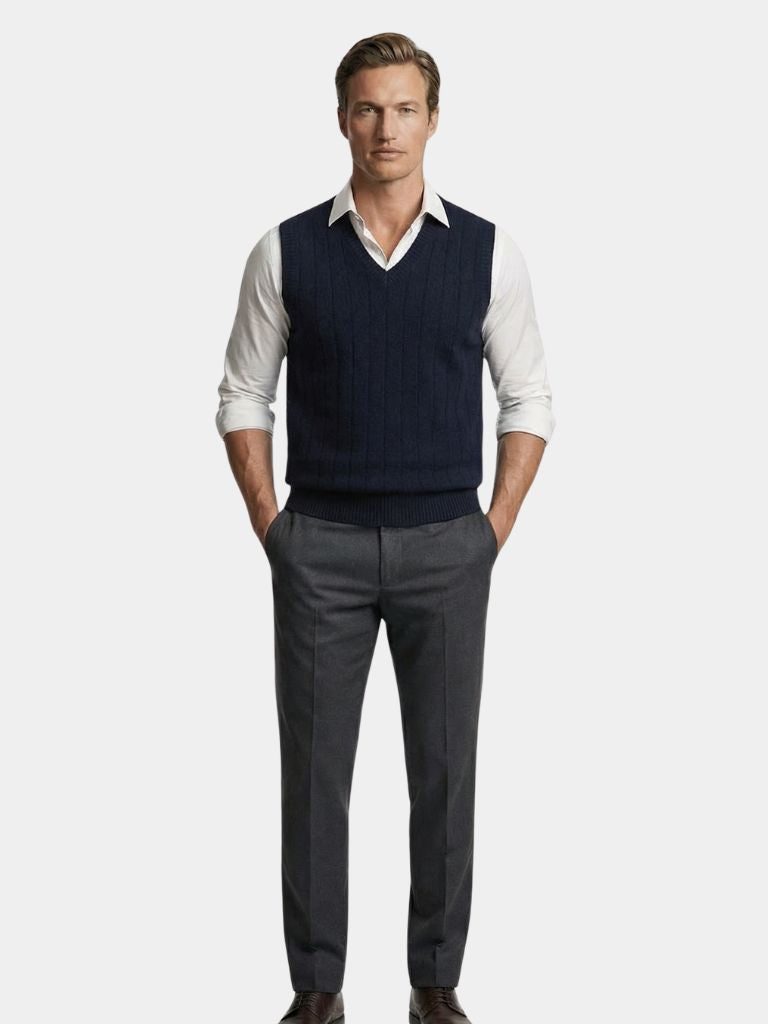 100% Merino Wool Pullover Sweater Vest - Verocci Essentials