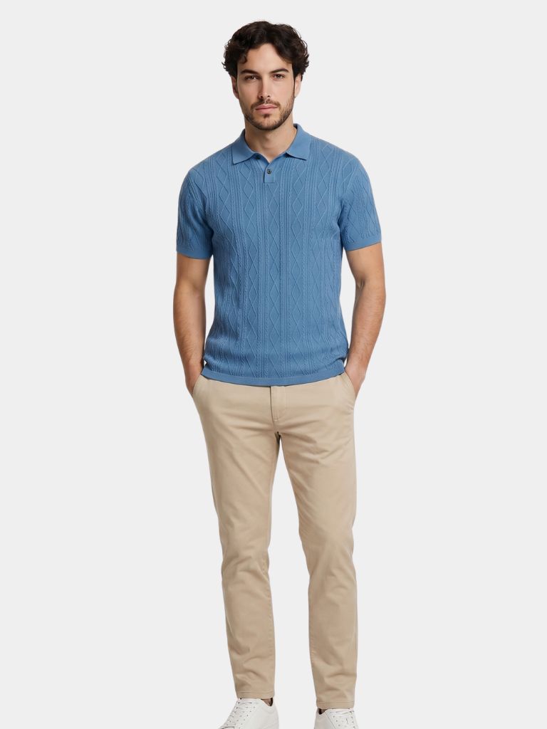 Imperial Diamond Knit Polo Shirt - Verocci Essentials