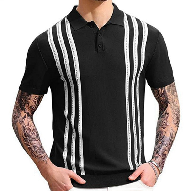 Kyoto - Theight Striped Casual Polo