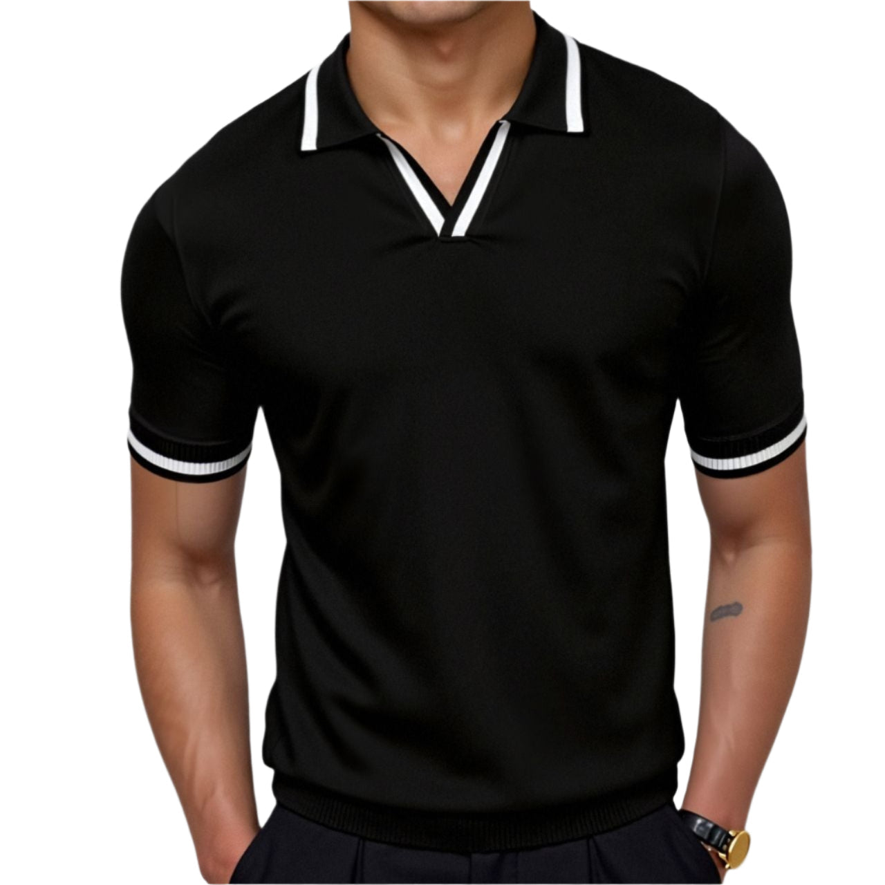 TheighT Contrast Slim Fitted Polo