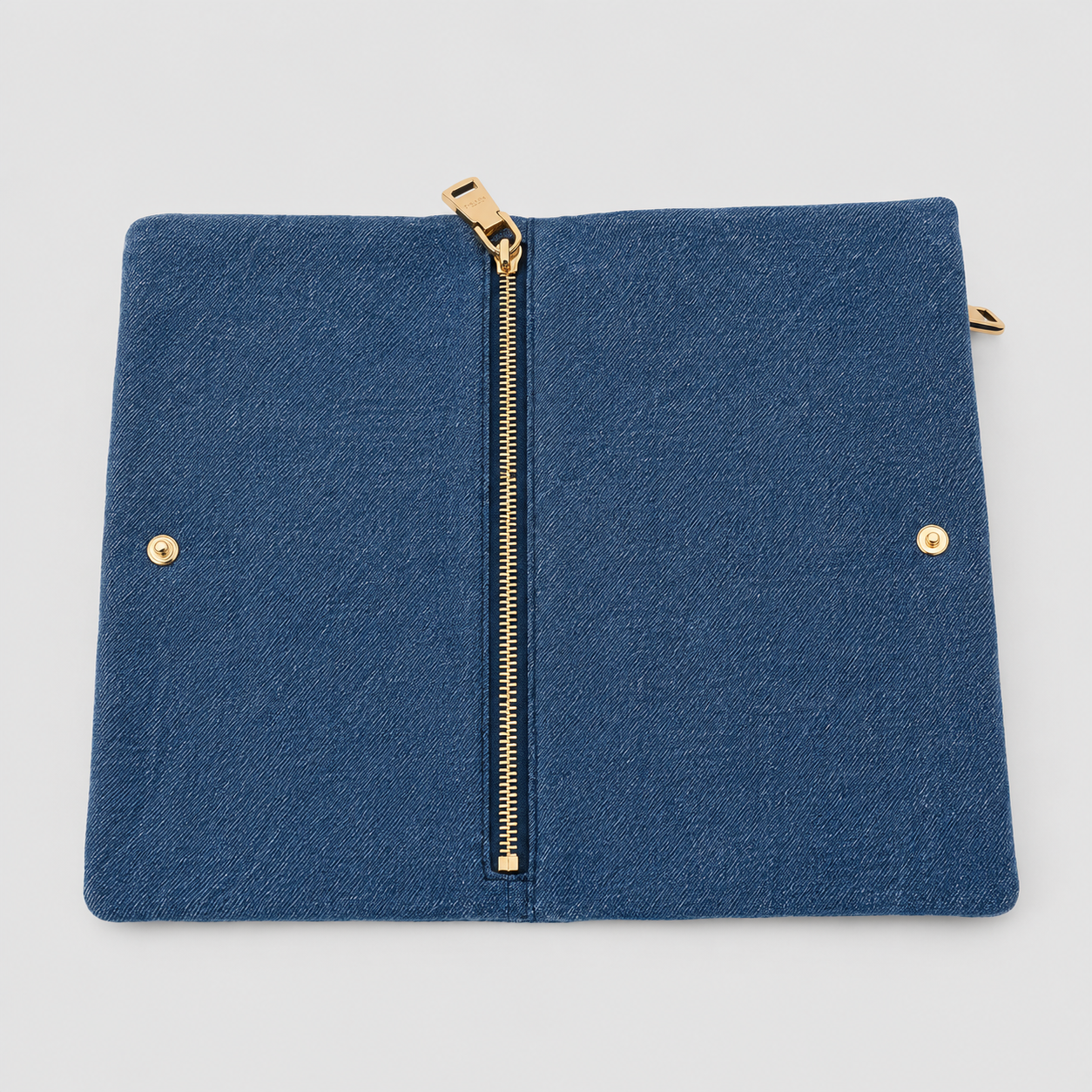 Denim Impunto Clutch Bag