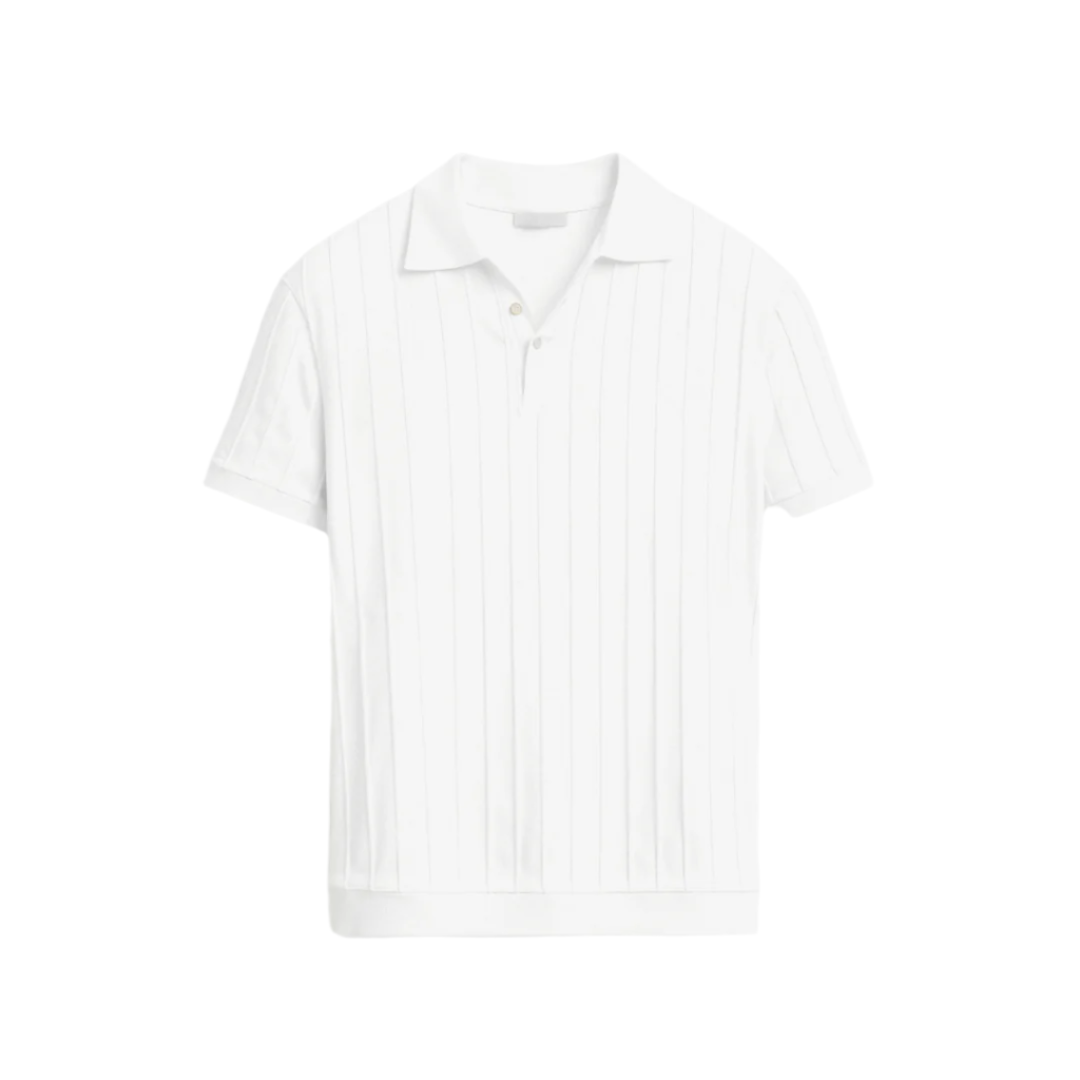 TheighT Vertical Striped Button Up Polo