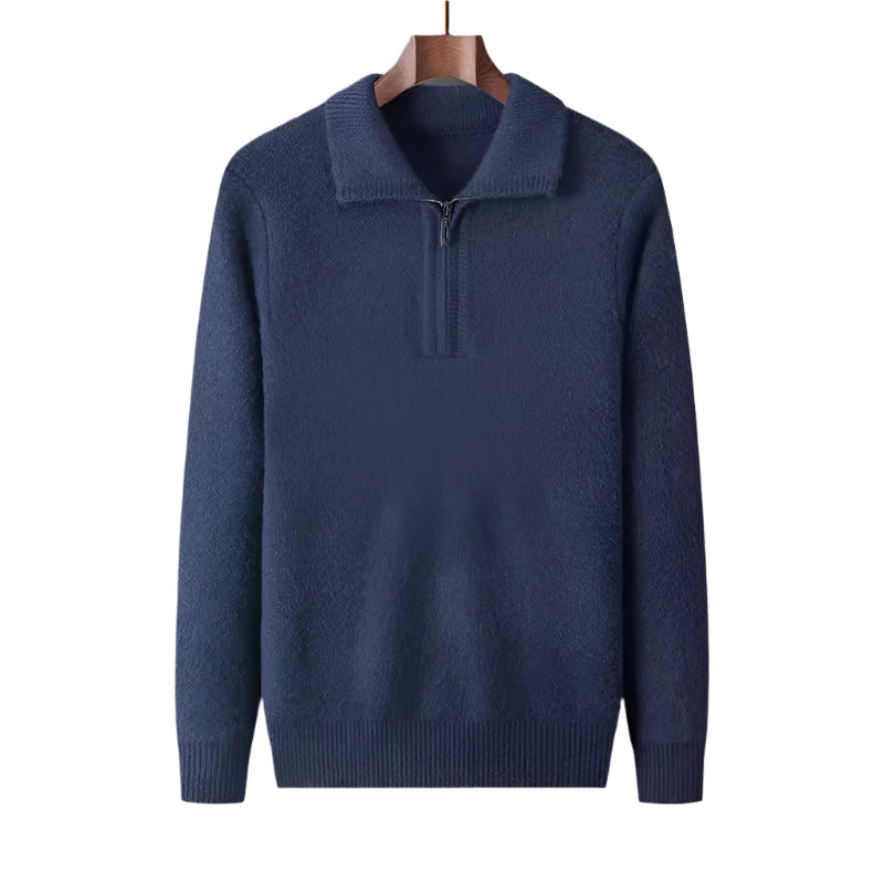 100% TheighT Cashmere Quater Zip Sweater