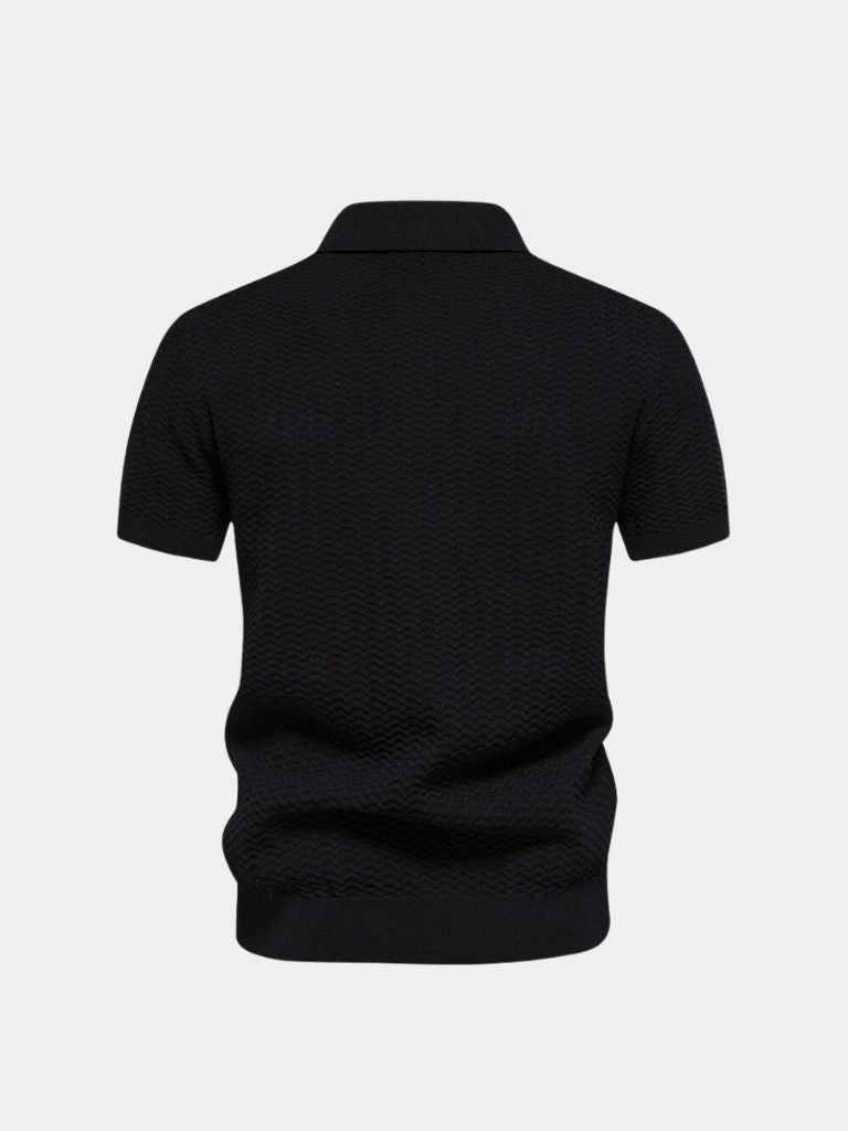 Classic Fit Quarter Zip Business Casual Short Sleeves Polo - Ellesmere