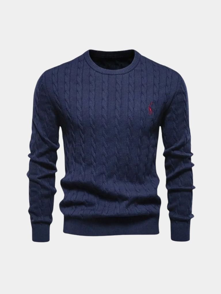 Cotton Crew Neck Pullover Sweater - Verocci Essentials