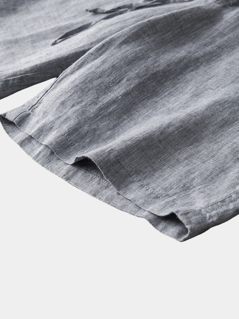 Gris Mariner Linen Shorts - Verocci Essentials