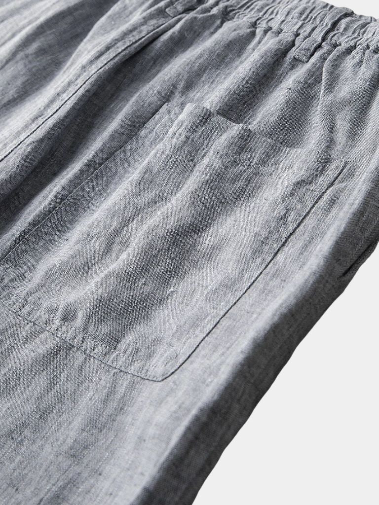 Gris Mariner Linen Shorts - Verocci Essentials