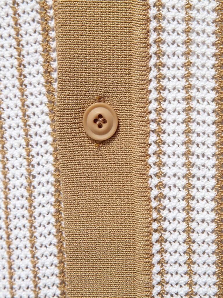 Striped Knit Polo Shirt - Ellesmere