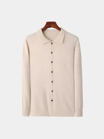 100% Cashmere Polo Cardigan - Verocci Essentials