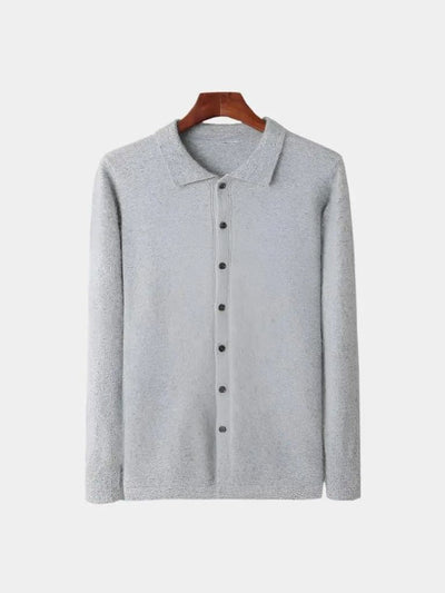 100% Cashmere Polo Cardigan - Verocci Essentials