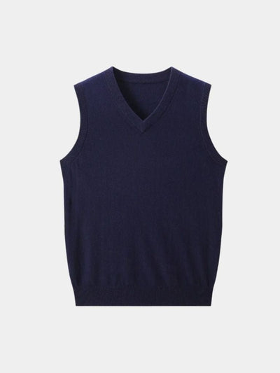 100% Cashmere V Neck Knit Vest - Verocci Essentials