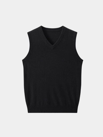 100% Cashmere V Neck Knit Vest - Verocci Essentials