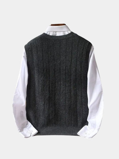 100% Merino Wool Pullover Sweater Vest - Verocci Essentials