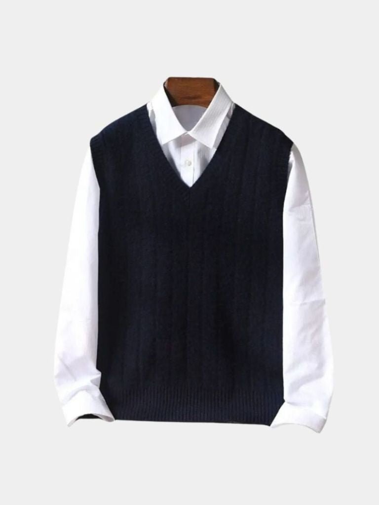 100% Merino Wool Pullover Sweater Vest - Verocci Essentials
