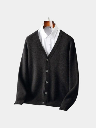 100% Merino Wool V Neck Knitwear Cardigan Sweater - Verocci Essentials