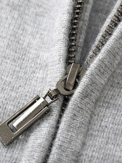 100% Merino Wool Zip Solid Color Sweater - Verocci Essentials