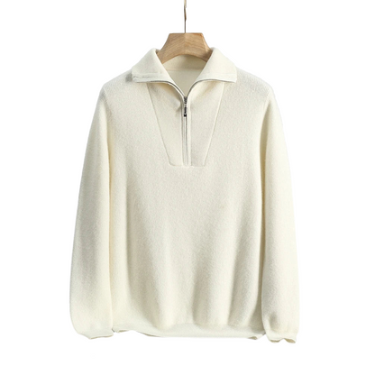 100% Cashmere  Half  Zip  Sweater