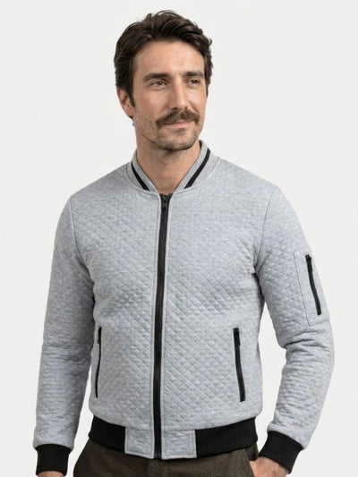 Textured Casual Bomber Jacket - Verocci Essentials