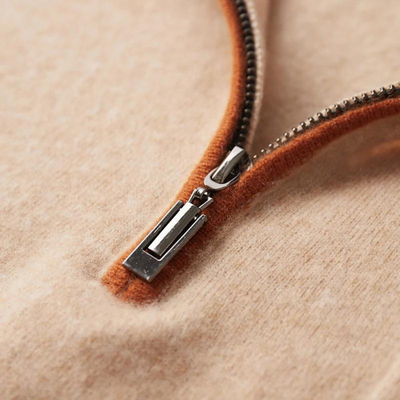 100% TheighT Cashmere Polo Zip Up