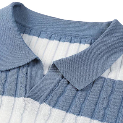 TheighT White Stripe Polo
