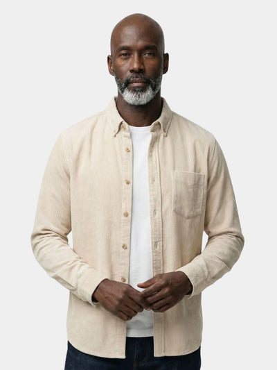 Casual Solid Corduroy Shirt - Verocci Essentials