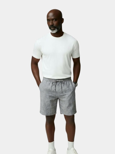 Gris Mariner Linen Shorts - Verocci Essentials