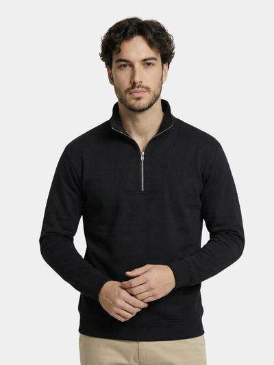 Zip Black Lapel Sports Sweatshirt - Verocci Essentials
