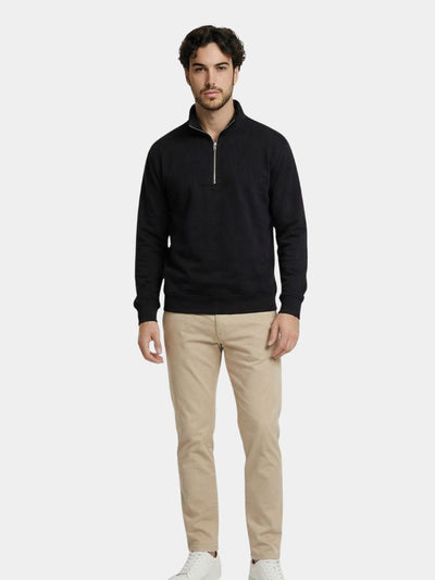 Zip Black Lapel Sports Sweatshirt - Verocci Essentials