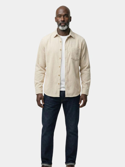 Casual Solid Corduroy Shirt - Verocci Essentials