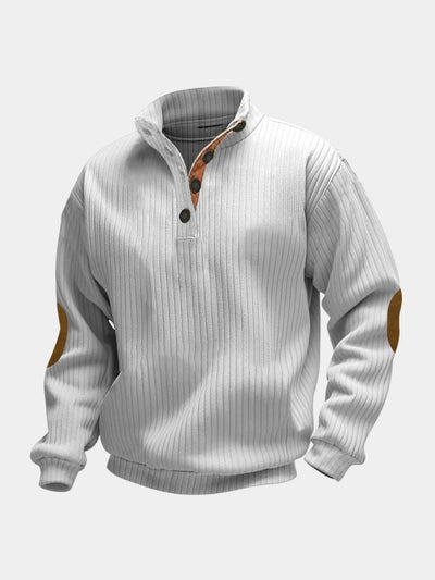 Refined High Collar Henley Sweater - Verocci Essentials