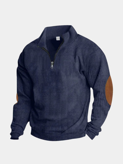 High Collar Quarter Zip Corduroy Pullover - Verocci Essentials