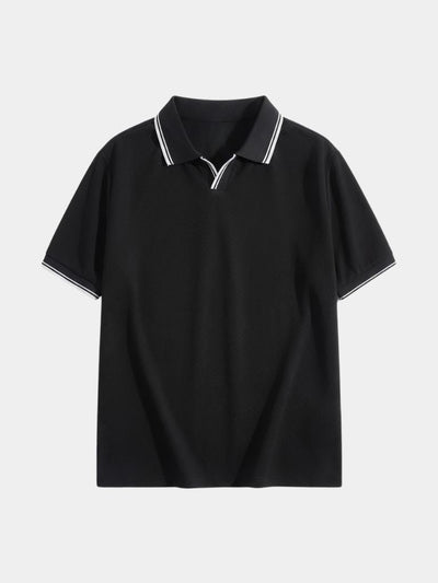 Timeless Black V-Neck Polo - Verocci Essentials