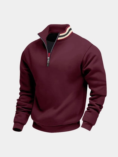 Regent Striped High Collar Pullover - Verocci Essentials