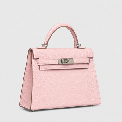 Mauve Pale Crocodile Mini Kelly