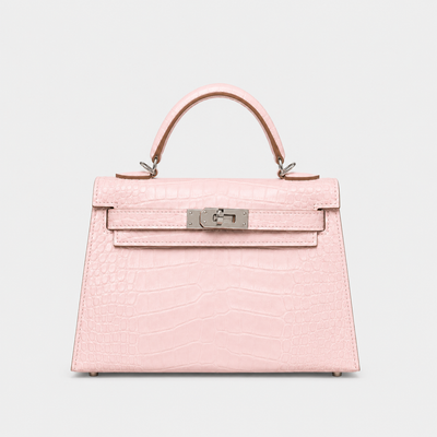 Mauve Pale Crocodile Mini Kelly
