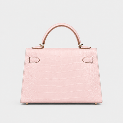 Mauve Pale Crocodile Mini Kelly