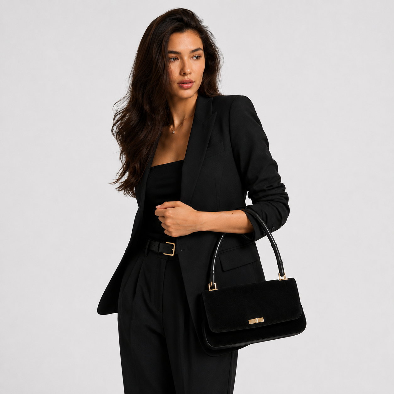 Tom Ford Suede Bamboo Shoulder Bag