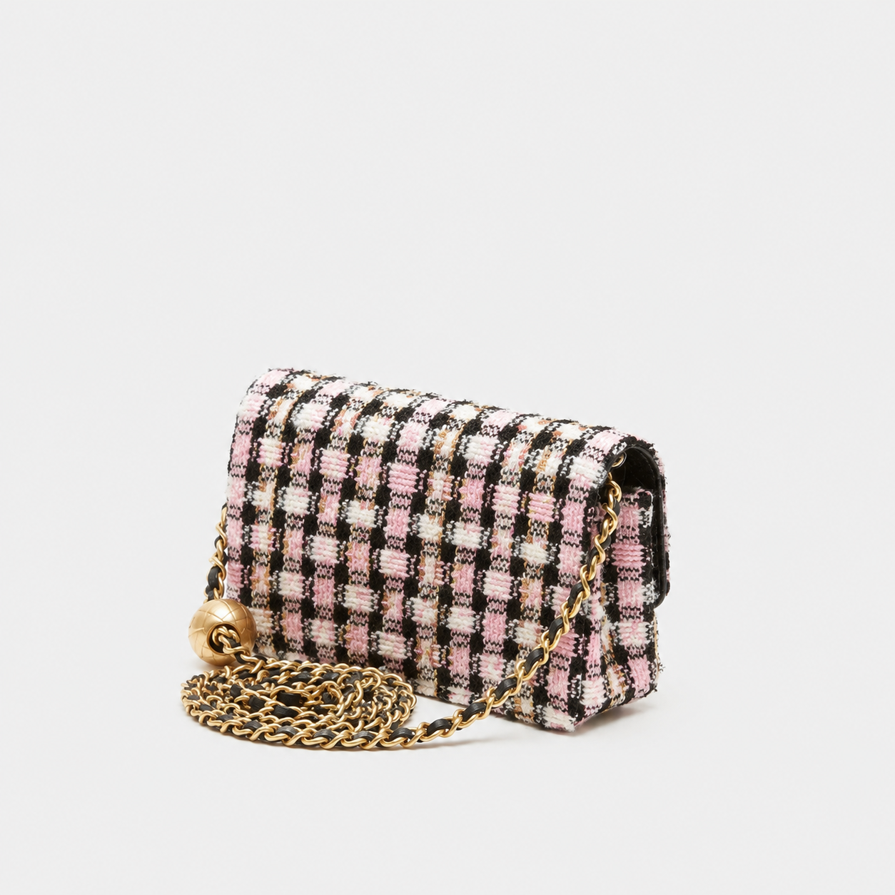 CC Tweed Pearl Crush Wallet on Chain