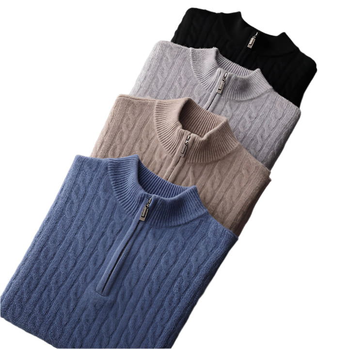 100% TheighT Cashmere  Woven  Half Zip