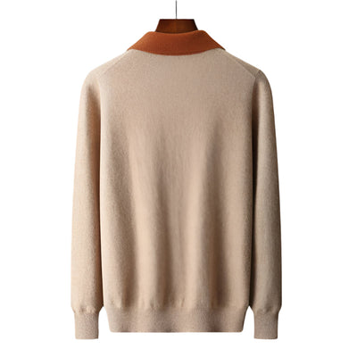 100% TheighT Cashmere Polo Zip Up