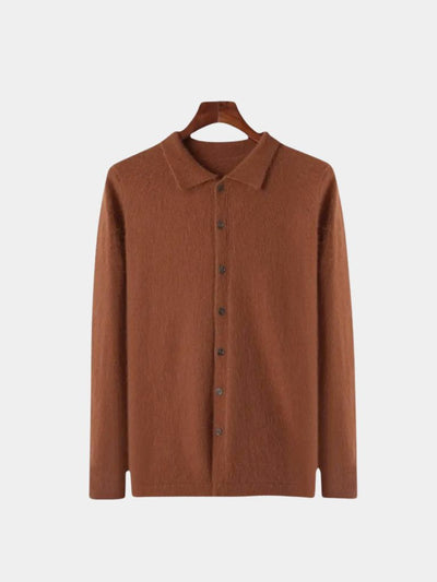 100% Cashmere Polo Cardigan - Verocci Essentials