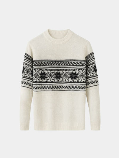 100% Wool Fair Isle Pullover Sweater Jumper - Verocci Essentials