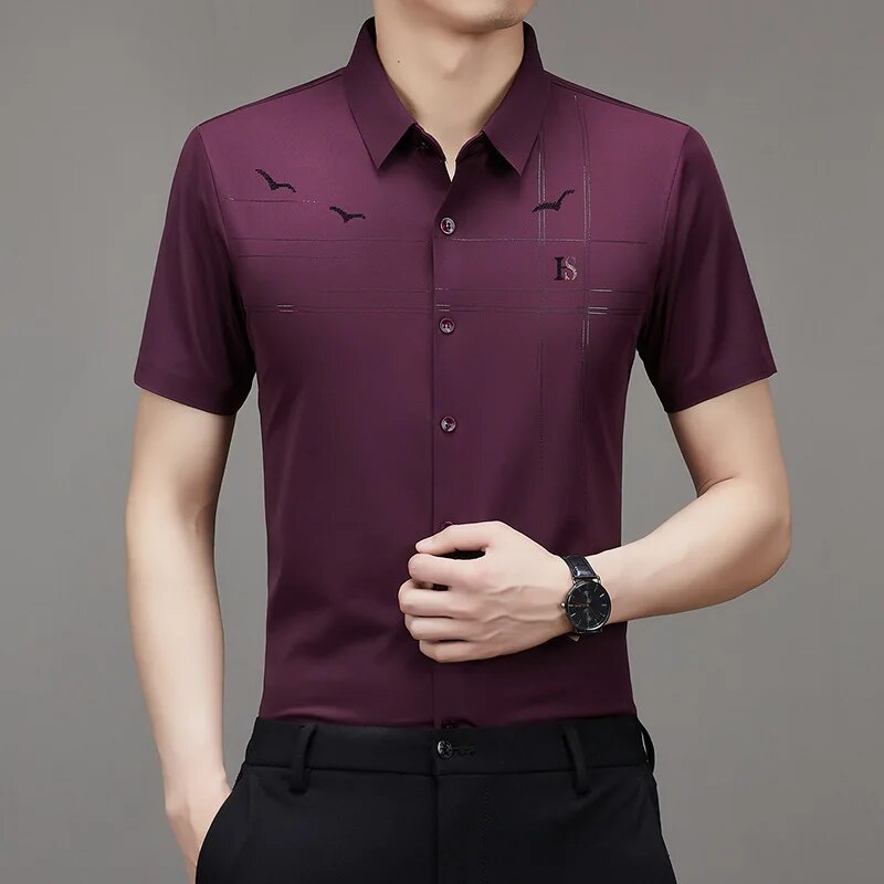 Men's Ice  Silk  Business Shirt