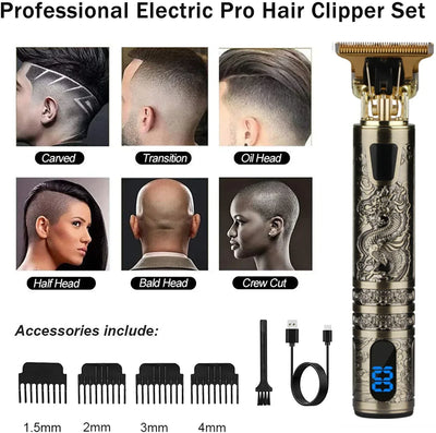 LCD Precision Hair Trimmer & Electric Shaver for Men – Multifunctional Grooming Tool