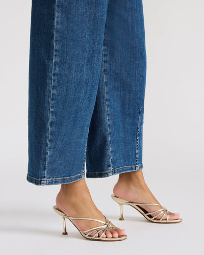 Aurelia Gold Strappy Mule Heel
