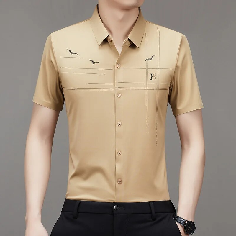 Men's Ice  Silk  Business Shirt