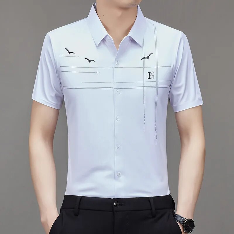 Men's Ice  Silk  Business Shirt